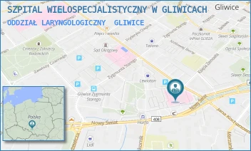 ODDZIAŁ LARYNGOLOGICZNY - SZPITAL WIELOSPECJALISTYCZNY W GLIWICACH - UL. TADEUSZA KOŚCIUSZKI 1,  GLIWICE