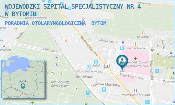 PORADNIA OTOLARYNGOLOGICZNA - WOJEWÓDZKI SZPITAL SPECJALISTYCZNY NR 4 W BYTOMIU - UL. ALEJA LEGIONÓW 10,  BYTOM