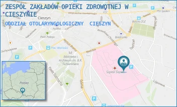 ODDZIAŁ OTOLARYNGOLOGICZNY - ZESPÓŁ ZAKŁADÓW OPIEKI ZDROWOTNEJ W CIESZYNIE - UL. BIELSKA 4,  CIESZYN