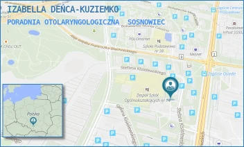 PORADNIA OTOLARYNGOLOGICZNA - IZABELLA DEŃCA-KUZIEMKO - UL. STEFANA KISIELEWSKIEGO 2,  SOSNOWIEC
