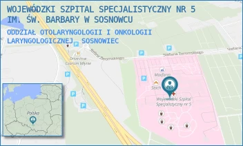 ODDZIAŁ OTOLARYNGOLOGII I ONKOLOGII LARYNGOLOGICZNEJ - WOJEWÓDZKI SZPITAL SPECJALISTYCZNY NR 5 IM. ŚW. BARBARY W SOSNOWCU - UL. PLAC MEDYKÓW 1,  SOSNOWIEC