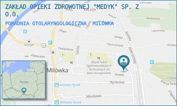 PORADNIA OTOLARYNGOLOGICZNA - ZAKŁAD OPIEKI ZDROWOTNEJ "MEDYK" SP. Z O.O. - DWORCOWA  31,  MILÓWKA