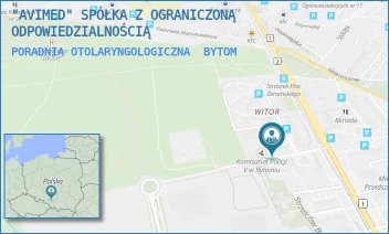 PORADNIA OTOLARYNGOLOGICZNA - "AVIMED" SPÓŁKA Z OGRANICZONĄ ODPOWIEDZIALNOŚCIĄ - UL. PL. ŻEROMSKIEGO 1,  BYTOM