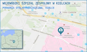 PORADNIA OTOLARYNGOLOGICZNA - WOJEWÓDZKI SZPITAL ZESPOLONY W KIELCACH - GRUNWALDZKA 45,  KIELCE