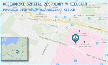 PORADNIA OTORYNOLARYNGOLOGICZNA - WOJEWÓDZKI SZPITAL ZESPOLONY W KIELCACH - GRUNWALDZKA 45,  KIELCE