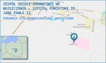 PORADNIA OTOLARYNGOLOGICZNA - ZESPÓŁ OPIEKI ZDROWOTNEJ WE WŁOSZCZOWIE - SZPITAL POWIATOWY IM. JANA PAWŁA II - ŻEROMSKIEGO 28, WŁOSZCZOWA