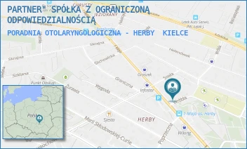 PORADNIA OTOLARYNGOLOGICZNA - HERBY - PARTNER" SPÓŁKA Z OGRANICZONĄ ODPOWIEDZIALNOŚCIĄ - 1-GO MAJA 196,  KIELCE