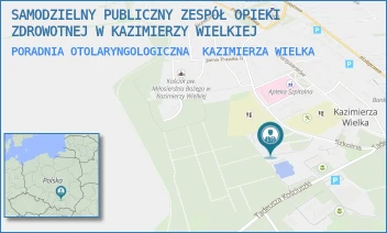 PORADNIA OTOLARYNGOLOGICZNA - SAMODZIELNY PUBLICZNY ZESPÓŁ OPIEKI ZDROWOTNEJ W KAZIMIERZY WIELKIEJ - SZKOLNA 22A, KAZIMIERZA WIELKA