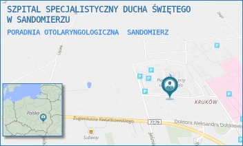 PORADNIA OTOLARYNGOLOGICZNA - SZPITAL SPECJALISTYCZNY DUCHA ŚWIĘTEGO W SANDOMIERZU - SCHINZLA 13, SANDOMIERZ
