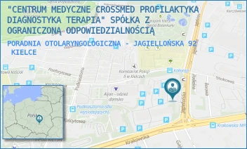 PORADNIA OTOLARYNGOLOGICZNA - JAGIELLOŃSKA 92 - "CENTRUM MEDYCZNE CROSSMED PROFILAKTYKA DIAGNOSTYKA TERAPIA" SPÓŁKA Z OGRANICZONĄ ODPOWIEDZIALNOŚCIĄ - JAGIELLOŃSKA 92,  KIELCE
