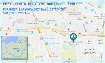 PORADNIA LARYNGOLOGICZNA - "PULS" S.C. MARIA RESZCZYK, ADAM WINIARSKI, RAFAŁ RESZCZYK, EWA ULJASZ - OS. SŁONECZNE 10,  OSTROWIEC ŚWIĘTOKRZYSKI
