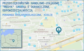 PORADNIA OTOLARYNGOLOGICZNA - PRZEDSIĘBIORSTWO HANDLOWO-USŁUGOWE "MEDYK" SPÓŁKA Z OGRANICZONĄ ODPOWIEDZIALNOŚCIĄ - JANA NOWAKA-JEZIORAŃSKIEGO 87, KIELCE