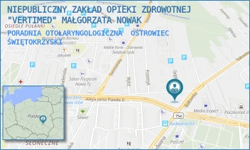 PORADNIA OTOLARYNGOLOGICZNA - NIEPUBLICZNY ZAKŁAD OPIEKI ZDROWOTNEJ "VERTIMED" MAŁGORZATA NOWAK - TARGOWA 36,  OSTROWIEC ŚWIĘTOKRZYSKI