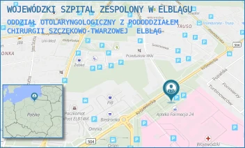 ODDZIAŁ OTOLARYNGOLOGICZNY Z PODODDZIAŁEM CHIRURGII SZCZĘKOWO-TWARZOWEJ - WOJEWÓDZKI SZPITAL ZESPOLONY W ELBLĄGU - KRÓLEWIECKA 146,  ELBLĄG