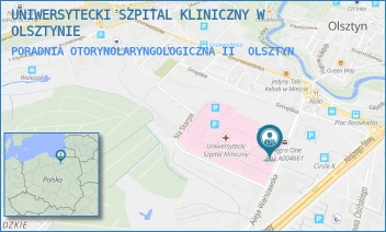 PORADNIA OTORYNOLARYNGOLOGICZNA II - UNIWERSYTECKI SZPITAL KLINICZNY W OLSZTYNIE - ALEJA WARSZAWSKA 30,  OLSZTYN