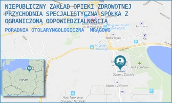 PORADNIA OTOLARYNGOLOGICZNA - NIEPUBLICZNY ZAKŁAD OPIEKI ZDROWOTNEJ PRZYCHODNIA SPECJALISTYCZNA SPÓŁKA Z OGRANICZONĄ ODPOWIEDZIALNOŚCIĄ - KRÓLEWIECKA 58,  MRĄGOWO