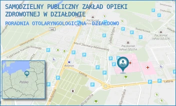 PORADNIA OTOLARYNGOLOGICZNA - SAMODZIELNY PUBLICZNY ZAKŁAD OPIEKI ZDROWOTNEJ W DZIAŁDOWIE - LEŚNA 1,  DZIAŁDOWO
