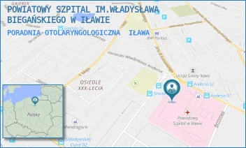 PORADNIA OTOLARYNGOLOGICZNA - POWIATOWY SZPITAL IM.WŁADYSŁAWA BIEGAŃSKIEGO W IŁAWIE - GEN. WŁADYSŁAWA ANDERSA 3,  IŁAWA