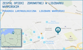 PORADNIA LARYNGOLOGICZNA - ZESPÓŁ OPIEKI  ZDROWOTNEJ W LIDZBARKU WARMIŃSKIM - 11-GO LISTOPADA 15,  LIDZBARK WARMIŃSKI