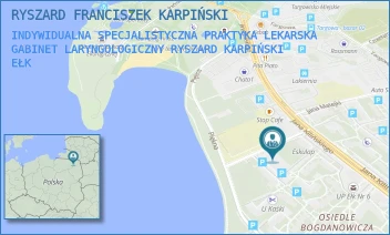 INDYWIDUALNA SPECJALISTYCZNA PRAKTYKA LEKARSKA GABINET LARYNGOLOGICZNY RYSZARD KARPIŃSKI - RYSZARD FRANCISZEK KARPIŃSKI - KOSZYKOWA 6,  EŁK