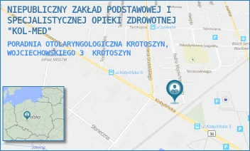 PORADNIA OTOLARYNGOLOGICZNA KROTOSZYN, WOJCIECHOWSKIEGO 3 - NIEPUBLICZNY ZAKŁAD PODSTAWOWEJ I SPECJALISTYCZNEJ OPIEKI ZDROWOTNEJ "KOL-MED" - WOJCIECHOWSKIEGO 3,  KROTOSZYN