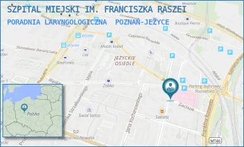 PORADNIA LARYNGOLOGICZNA - SZPITAL MIEJSKI IM. FRANCISZKA RASZEI - MICKIEWICZA 2,  POZNAŃ-JEŻYCE