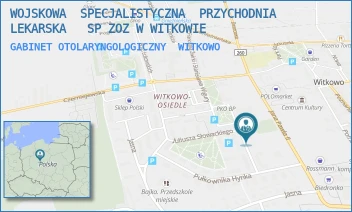 GABINET OTOLARYNGOLOGICZNY - WOJSKOWA  SPECJALISTYCZNA  PRZYCHODNIA  LEKARSKA   SP ZOZ W WITKOWIE - ŻWIRKI I WIGURY 9,  WITKOWO