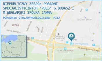 PORADNIA OTOLARYNGOLOGICZNA - NIEPUBLICZNY ZESPÓŁ PORADNI SPECJALISTYCZNYCH "PULS" G.BUDASZ I M.WEGLARSKI SPÓŁKA JAWNA - WOJSKA POLSKIEGO 49B,  PIŁA