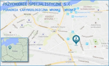 PORADNIA LARYNGOLOGICZNA WRONKI - PRZYCHODNIE SPECJALISTYCZNE WRONKI SPÓŁKA Z OGRANICZONĄ ODPOWIEDZIALNOŚCIĄ - PARTYZANTÓW 14,  WRONKI