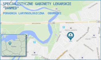 PORADNIA LARYNGOLOGICZNA - SPECJALISTYCZNE GABINETY LEKARSKIE "DANMED" - SZPITALNA 2A,  OBORNIKI