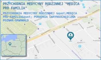 PRZYCHODNIA MEDYCYNY RODZINNEJ "MEDICA PRO FAMILIA" PORADNIA LARYNGOLOGICZNA - PRZYCHODNIA MEDYCYNY RODZINNEJ "MEDICA PRO FAMILIA" - ZIĘBICKA 16A,  POZNAŃ-GRUNWALD