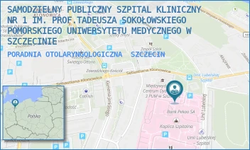 PORADNIA OTOLARYNGOLOGICZNA - UNIWERSYTECKI SZPITAL KLINICZNY NR 1 IM. PROF. TADEUSZA SOKOŁOWSKIEGO PUM W SZCZECINIE - UNII LUBELSKIEJ 1,  SZCZECIN