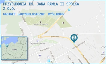 GABINET LARYNGOLOGICZNY - PRZYCHODNIA IM. JANA PAWŁA II SPÓŁKA Z O.O. - OGRODOWA 9,  MYŚLIBÓRZ