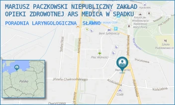 PORADNIA LARYNGOLOGICZNA - MARIUSZ PACZKOWSKI NIEPUBLICZNY ZAKŁAD OPIEKI ZDROWOTNEJ ARS MEDICA W SPADKU - KOSZALIŃSKA 4,  SŁAWNO