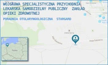PORADNIA OTOLARYNGOLOGICZNA - WOJSKOWA SPECJALISTYCZNA PRZYCHODNIA LEKARSKA SAMODZIELNY PUBLICZNY  ZAKŁAD OPIEKI ZDROWOTNEJ - AL. ŻOŁNIERZA 37,  STARGARD