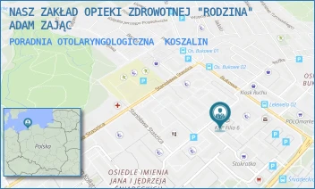 PORADNIA OTOLARYNGOLOGICZNA - NASZ ZAKŁAD OPIEKI ZDROWOTNEJ "RODZINA" ADAM ZAJĄC - LELEWELA 7,  KOSZALIN