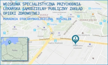 PORADNIA OTOLARYNGOLOGICZNA - WOJSKOWA SPECJALISTYCZNA PRZYCHODNIA LEKARSKA SAMODZIELNY PUBLICZNY ZAKŁAD OPIEKI ZDROWOTNEJ - ZWYCIĘSTWA 204A, KOSZALIN