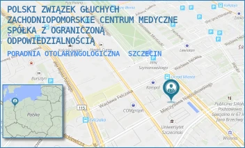 PORADNIA OTOLARYNGOLOGICZNA - POLSKI ZWIĄZEK GŁUCHYCH ZACHODNIOPOMORSKIE CENTRUM MEDYCZNE SPÓŁKA Z OGRANICZONĄ ODPOWIEDZIALNOŚCIĄ - MIECZYSŁAWA NIEDZIAŁKOWSKIEGO 19/1,  SZCZECIN