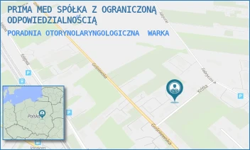 PORADNIA OTORYNOLARYNGOLOGICZNA - PRIMA MED SPÓŁKA Z OGRANICZONĄ ODPOWIEDZIALNOŚCIĄ - GOŚNIEWSKA 46,  WARKA