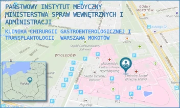 KLINIKA CHIRURGII GASTROENTEROLOGICZNEJ I TRANSPLANTOLOGII - PAŃSTWOWY INSTYTUT MEDYCZNY MINISTERSTWA SPRAW WEWNĘTRZNYCH I ADMINISTRACJI - WOŁOSKA 137,  WARSZAWA MOKOTÓW